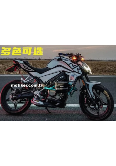 CF MOTO NK250 Beyaz Kaplama Siyah Sticker Etiket Modeli