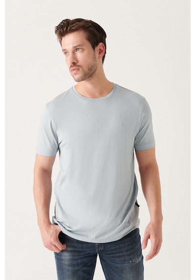 Avva Erkek Gri Ultrasoft Bisiklet Yaka Düz Standart Fit Normal Kesim Modal T-Shirt B001171 Gri Avva Erkek Gri Ultrasoft Bisiklet Yaka Düz Standart Fit Normal Kesim Modal T-Shirt B001171 Gri