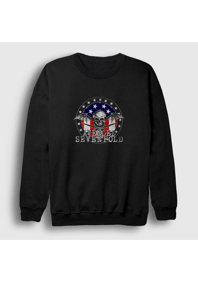 Presmono Unisex Flag Avenged Sevenfold Sweatshirt Siyah