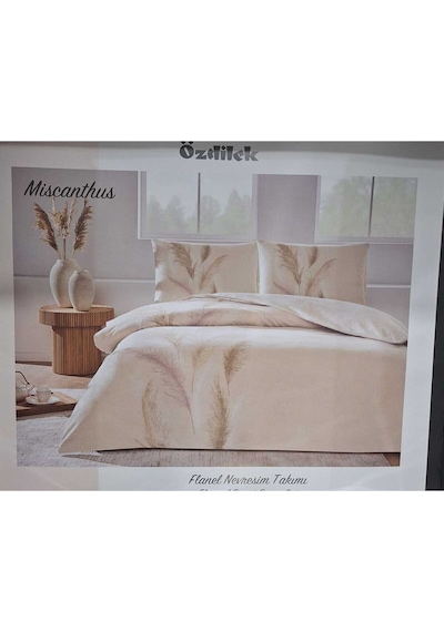 Özdilek Ranforce Çift Kişilik Kışlık Nevresim Takımı Miscanthus Krem Bej