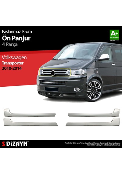 S-Dizayn  Volkswagen T5 Transporter Krom Ön Panjur 4 Prç 2010 Üzeri
