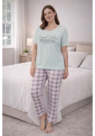 Rüyam Kadın Giyim Kadın Pijama Takımı Açık Yeşil Rüyam Kadın Giyim Kadın Pijama Takımı Açık Yeşil