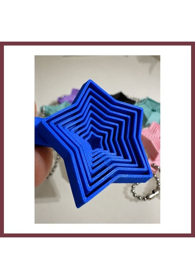 Storeşahin 3d Baskı Yıldız Fidget Anahtarlık - Hareketli Stres Oyuncağı Ve Çanta Aksesuarı-mavi Shn0720