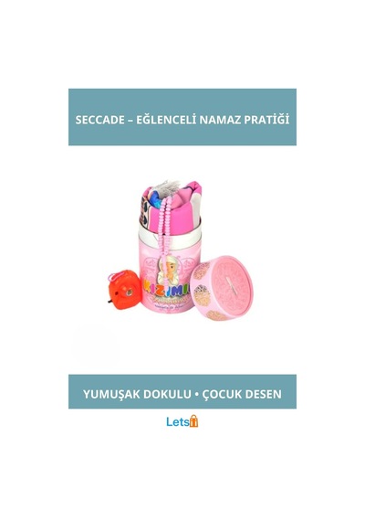 Eğlenceli Desenli Çocuk Seccadesi Ve Kumbara Seti TEK EBAT