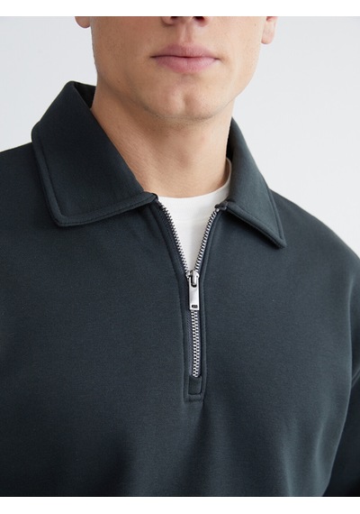 Lcw Vision Antrasit Polo Yaka Erkek Kalın Sweatshirt