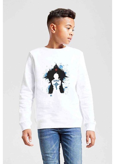Tshirthane Anime Death Note Baskılı Unisex Çocuk Beyaz Sweatshirt (534775346) Beyaz