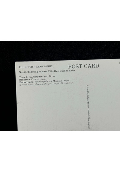 1995 İngiltere Kartpostal Britanya Ordusu 2nd King Edward Vıı's Own Gurkha Rifles - Regimental Colour Postcard