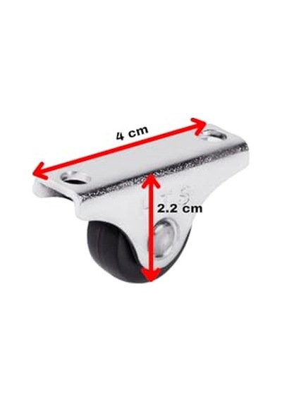 Mini Sabit Mobilya Tekerlekleri, Siyah, 4cm X 2.2cm, 15 Kg Taşıma Kapasitesi, 19mm Makara Çapı, Sehpa Ve Komidin İçin, Vidalar Dahil, 16 Adet