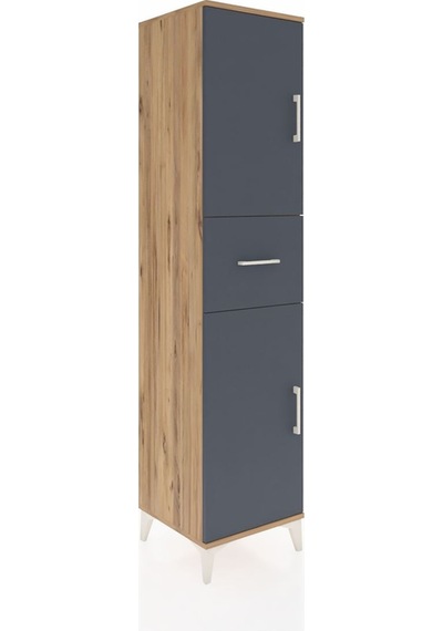 Hyperion Dolap 3 Raflı Tek Çekmeceli 2 Kapaklı 44x44x195 Çam-... Çam