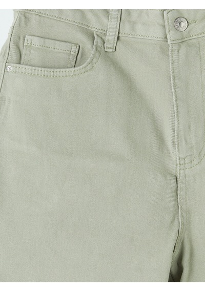 Lcwaıkıkı Classic Yeşil Yüksek Bel Bermuda Fit Kadın Jean Şort