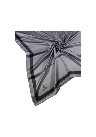 Mim Eşarp Mısırlı Eşarpları Bantlı Jan Jan Eşarp 100x100 Cm Füme - Siyah