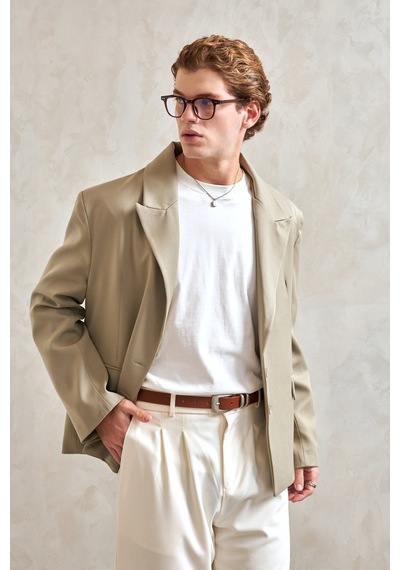 Hyman Erkek Oversize Blazer Ceket Haki