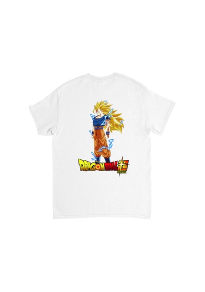 Paybuy Erkek Anime Karakteri Baskılı Pamuklu Tişört Spiky Saçlı Kahraman Beyaz