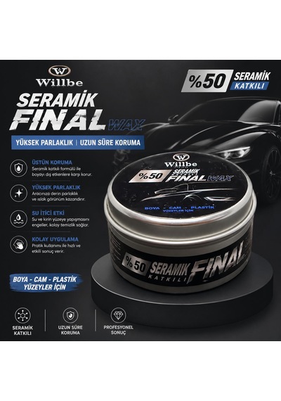 Willbe Auto Care %50 Seramik Katkılı Final Wax 150 Ml