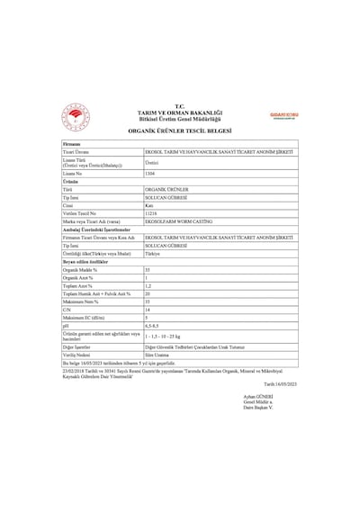 Ekosolfarm%100 Solucan Gübresi 25 Kg Organik Gübre Tüm Bitkilerde Kullanıma Uygun Katı Toz Formda Gübre Diğer