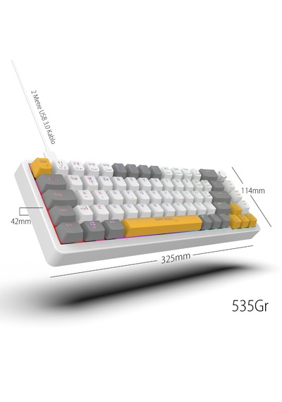 Ikg-457 Rgb Mekanik Oyuncu Klavyesi 68 Tuş Hot Swap Red Switch Multimedya Kontrol Düğmesi