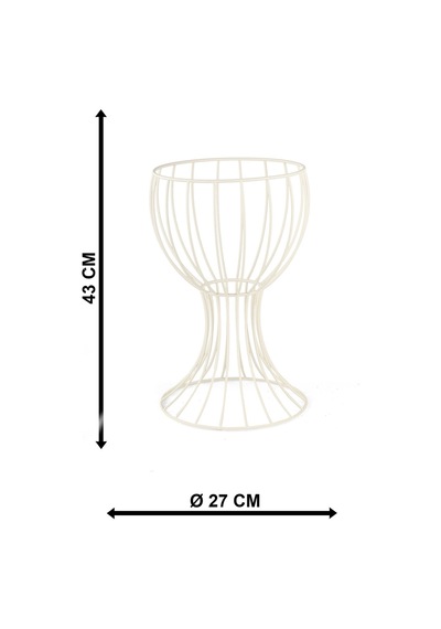 Anafor Saksılık Beyaz 43 Cm Krem Saksı