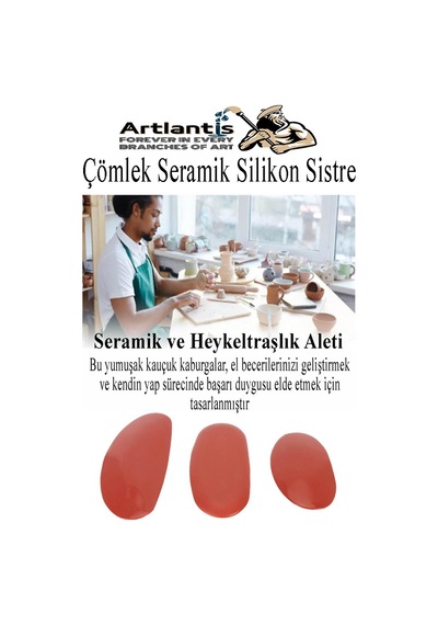 Çömlek Seramik Silikon Sistre Böbrek Fil Kulağı 3 Lü 1 Paket Kil Heykel Kauçuk Kaburga Heykeltraş Küçük Orta Büyük