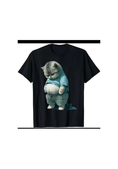 Kozia Outdoors Malkoçbey Sisman Kedi Figürlü T-shirt SIYAH