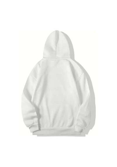 Brz Collection Unisex Oversize Basic Hoodie Beyaz