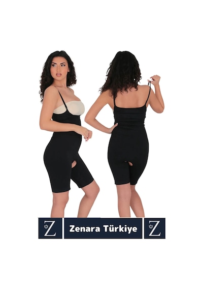 Günlük Vücut Şekillendiren Beden İncelten Toparlayan İhtiyaç Deliği Fermuarlı Ağraflı Tam Boy Korse Siyah