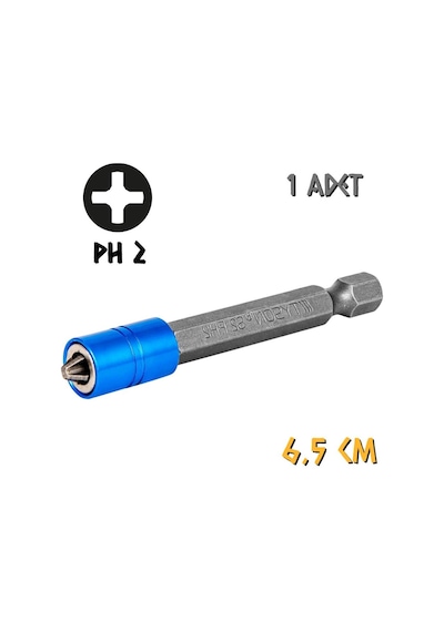 Kupa Tyson Mıknatıslı Bits Uç - Tek Yönlü - Ph2 Yıldız - 6.5 Cm. - 1 Adet