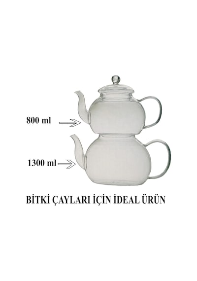 Cam Çaydanlık Takımı Ateşe Dayanıklı Şeffaf