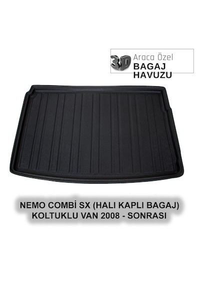 Cıtroen Nemo Koltuklu Van 2008+ 3d Araca Özel 3d Bagaj Havuzu