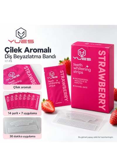 Yues Nt-fs Çilek Aromalı Diş Beyazlatma Bandı 14 Şerit 7 Uygulama