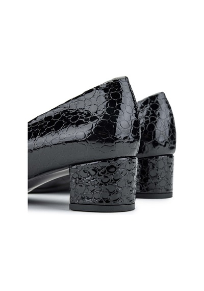 Relax Anatomic Kadın Hakiki Deri Siyah Rugan Comfort Ayakkabı 611 H40000-92 Bn Ayk Y24 Croco Oslo Black Siyah