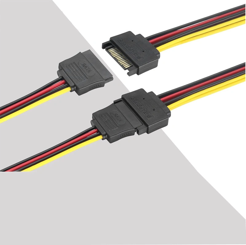 15 Pin Sata Erkek Power To 2x 15 Pin Sata Dişi Y Power Kablo 30 Cm