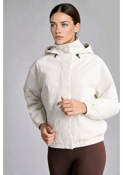 Defacto Rüzgar Geçirmez Regular Fit Reglan Kollu Kapüşonlu Yağmurluk C4949ax26auwt80 Beyaz-wt80