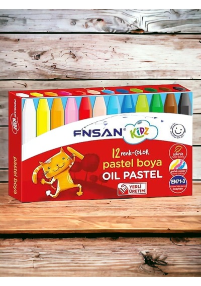 12 Renk Pastel Boya Seti Yerli Üretim Çok Renkli
