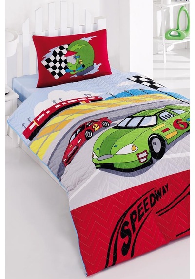 Taç Kristal Speedway Genç Ve Çocuk Dört Mevsim Nevresim Takımı Çok Renkli