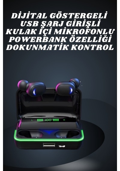 İkili Bluetooth Kulaklık Dijital Göstergeli Uzun Pil Ömrü Yüksek Ses Kaliteli