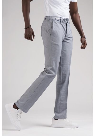 Ecer Slimfit Beli Yarım Lastikli Ve İplikli İnce Çizgili Yazlık Jogger Pantolon 001
