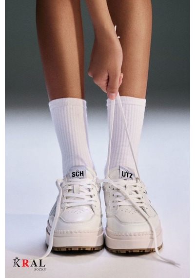 Kral Socks Unisex Siyah-beyaz 12 Çift Pamuklu Tenis Spor Uzun Soket Boy Çorap Siyah - Beyaz