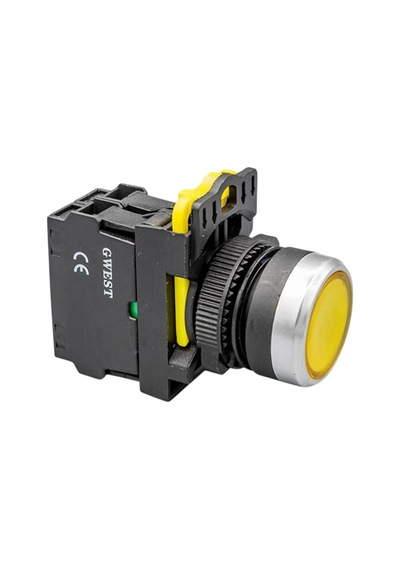 Gwest A5 - 11d-110 Işıklı Yaylı Buton 1no Sarı 10 Adet