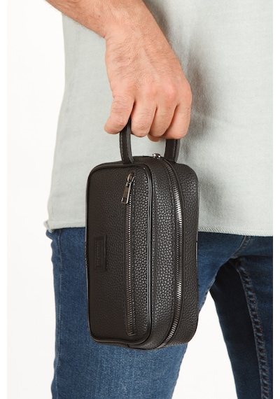 Newish Polo Erkek Çapraz Omuz Çantası Ve Portföy Clutch Traş Bakım Günlük El Çantası New130 Siyah - Beyaz