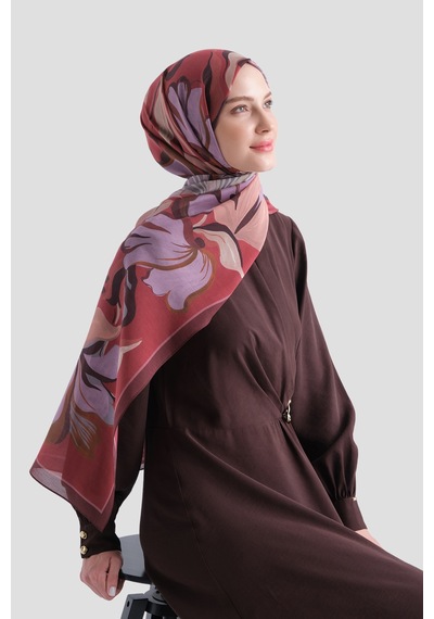 Armine Elegance Pamuk - İpek Şal As559 Bordo