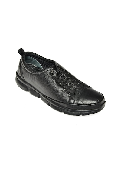 Fox Shoesp555191203 Siyah Hakiki Deri Comfort Ortopedik Taban Kadın Ayakkabı Siyah