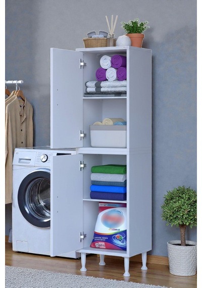 Eliusta Nuve Geniş Depolama Alanlı Dolap 50 Cm Banyo/mutfak Çok Fonksiyonlu 50x138x32,5 Cm Saklama Dolabı Beyaz Eliusta Nuve Geniş Depolama Alanlı Dolap 50 Cm Banyo/mutfak Çok Fonksiyonlu 50x138x32,5 Cm Saklama Dolabı Beyaz