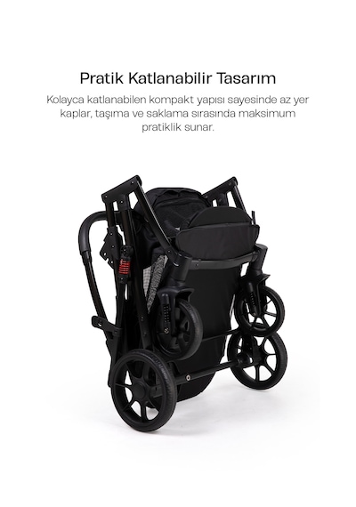 Justie Pet 2'si 1 Arada Bebek Arabası Ve Kedi & Köpek Arabası Siyah 92x56x102 Cm