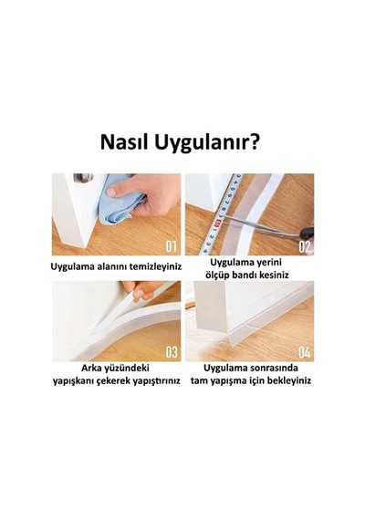 3 Metre Kapı Pencere Rüzgar İzolasyon Bandı Çok Renkli