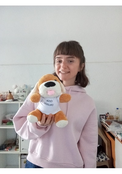 "özür Dilerim" Baskılı Sevimli Tişörtlü Peluş Köpek 25 Cm Açık Kahverengi
