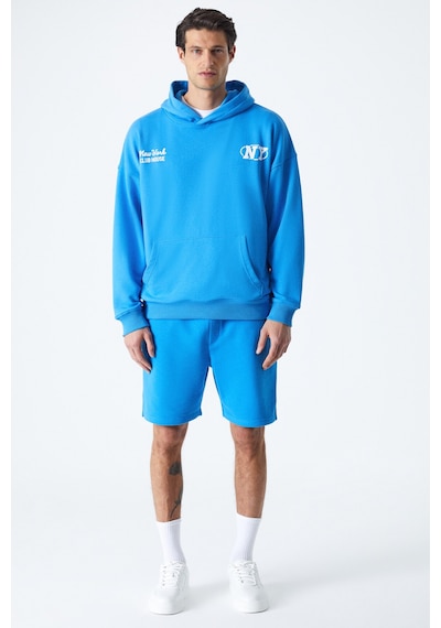 Grımelange Grımelange Agassı Erkek Yumuşacık Kumaşlı Saks Mavi Sweatshirt Saks Mavi