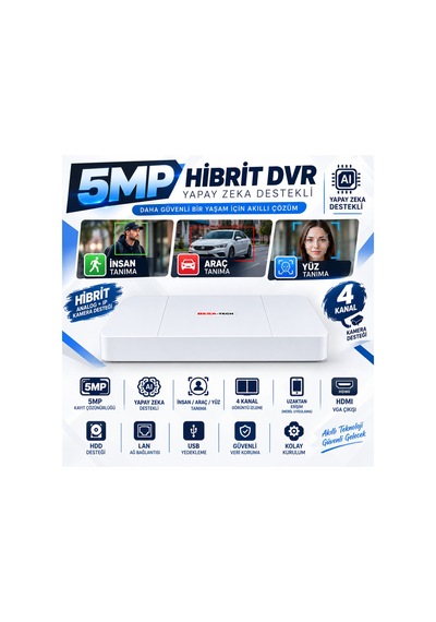 5 Kameralı Sesli Güvenlik Kamerası Seti 5mp Yapay Zeka Gece Renkli Görüş 21 Warm Led Ultra Hd 915ws