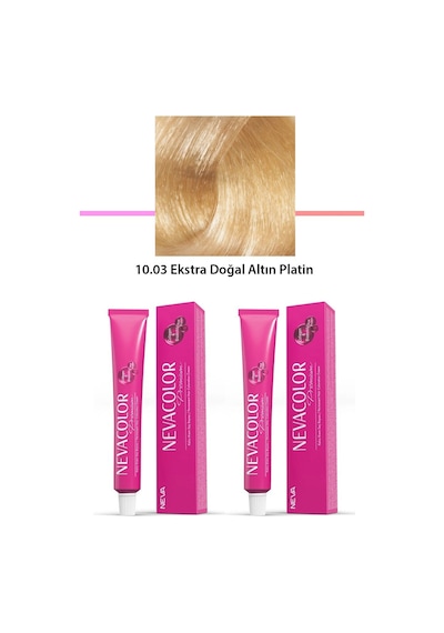 2 Li Set Premium 10.03 Ekstra Doğal Altın Platin - Kalıcı Krem Saç Boyası 2 X 50 G Tüp