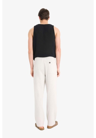 DeFacto Beli Bağcıklı Wide Leg Geniş Paça Eşofman Altı E5212AX25SMGR470