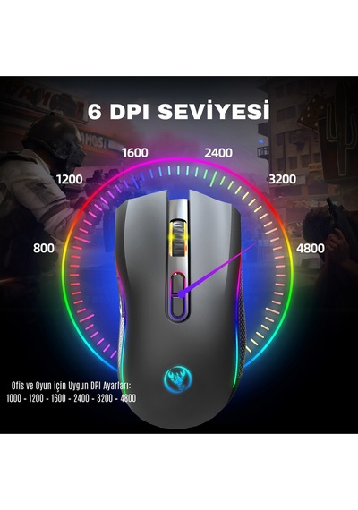 T69 Kablosuz Rgb 4800 Dpı Oyuncu Mouse - 650 Mah Yüksek Kapasiteli Batarya Diğer